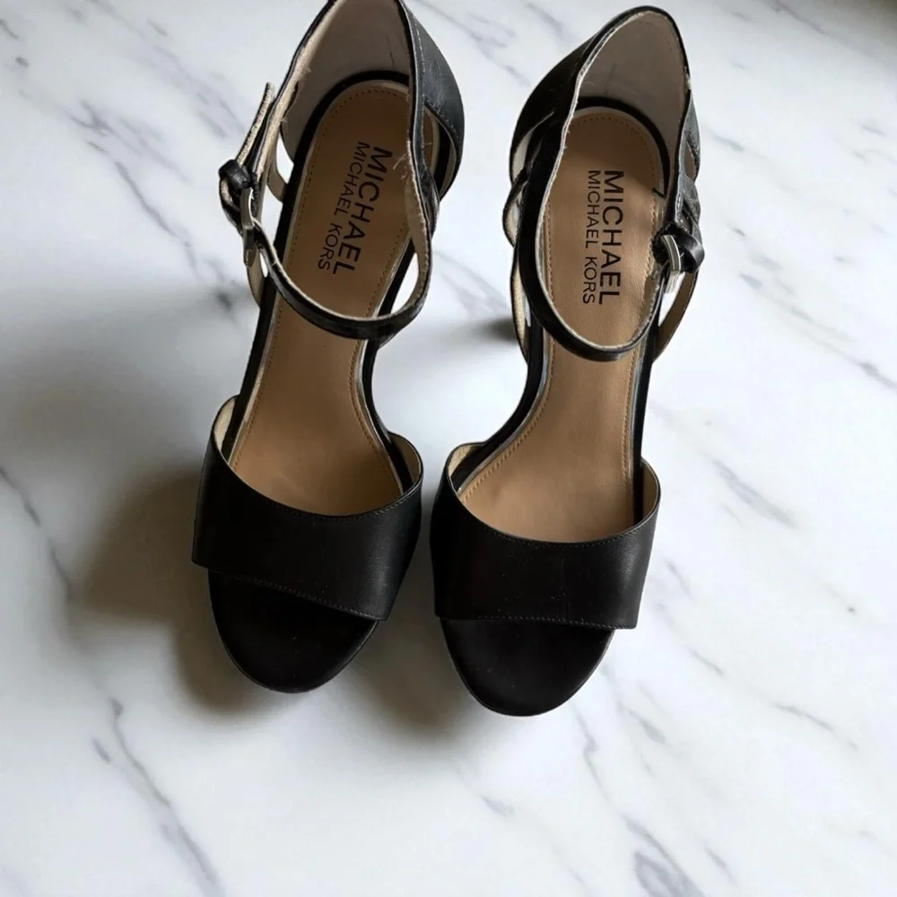 Michael Kors Black Open-Toe Heels